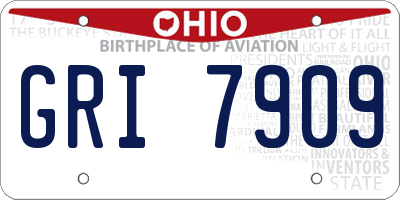 OH license plate GRI7909