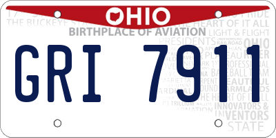 OH license plate GRI7911