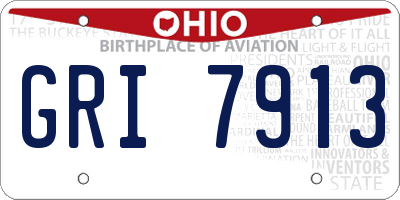 OH license plate GRI7913