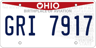 OH license plate GRI7917