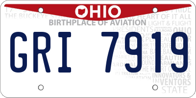 OH license plate GRI7919