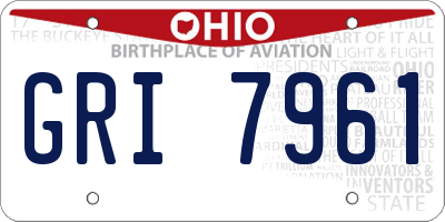 OH license plate GRI7961