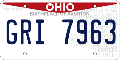 OH license plate GRI7963