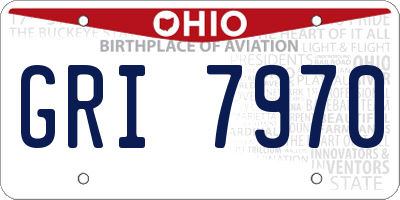 OH license plate GRI7970