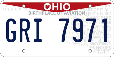 OH license plate GRI7971