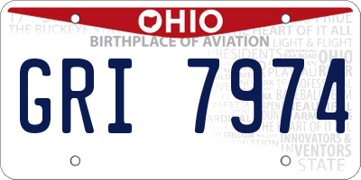 OH license plate GRI7974