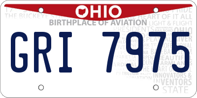 OH license plate GRI7975