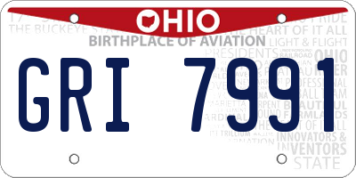 OH license plate GRI7991