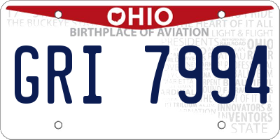 OH license plate GRI7994