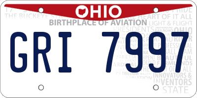 OH license plate GRI7997