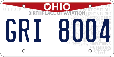 OH license plate GRI8004