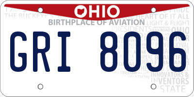 OH license plate GRI8096