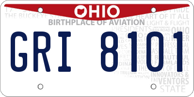 OH license plate GRI8101