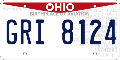 OH license plate GRI8124