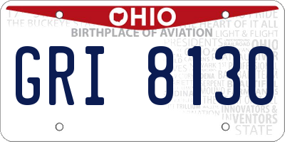 OH license plate GRI8130