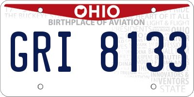 OH license plate GRI8133