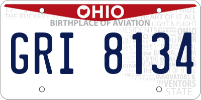 OH license plate GRI8134