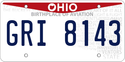 OH license plate GRI8143