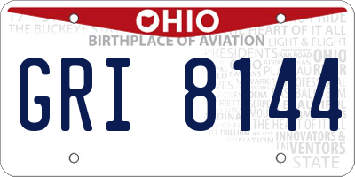 OH license plate GRI8144