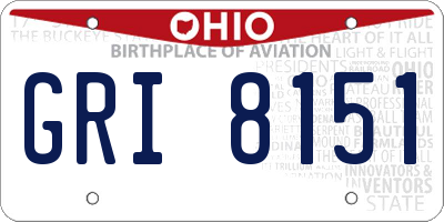 OH license plate GRI8151