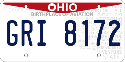 OH license plate GRI8172