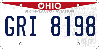 OH license plate GRI8198
