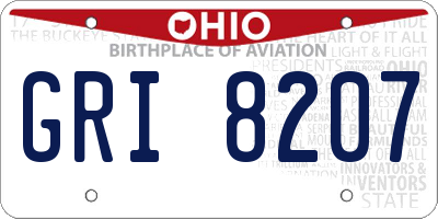 OH license plate GRI8207