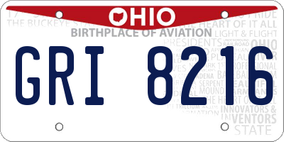OH license plate GRI8216