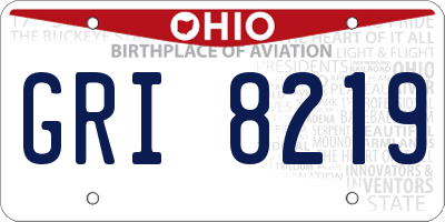 OH license plate GRI8219