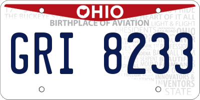 OH license plate GRI8233