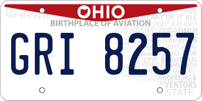 OH license plate GRI8257