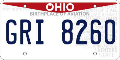OH license plate GRI8260
