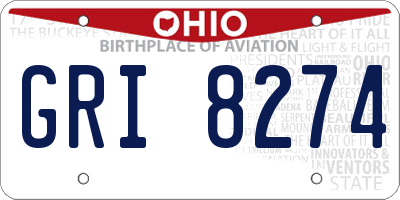 OH license plate GRI8274