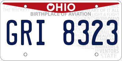 OH license plate GRI8323