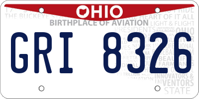 OH license plate GRI8326