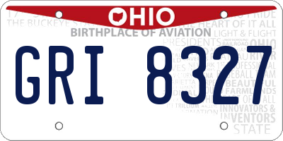 OH license plate GRI8327