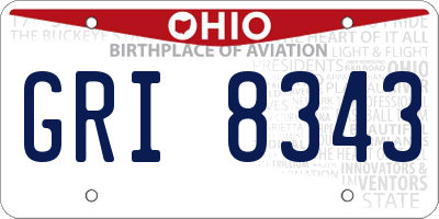 OH license plate GRI8343