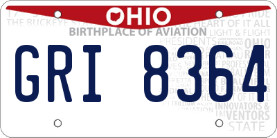 OH license plate GRI8364