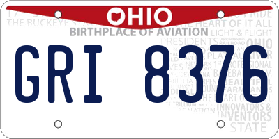OH license plate GRI8376