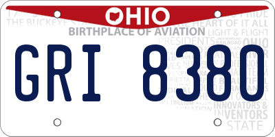 OH license plate GRI8380