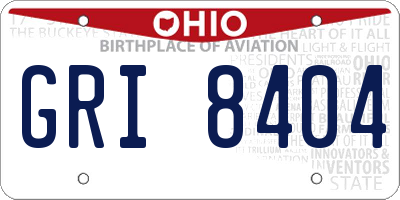 OH license plate GRI8404