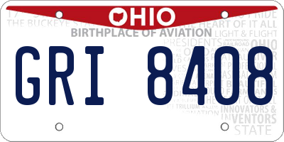 OH license plate GRI8408
