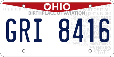 OH license plate GRI8416