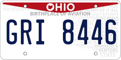 OH license plate GRI8446