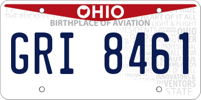 OH license plate GRI8461