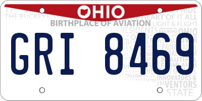 OH license plate GRI8469
