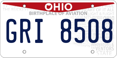 OH license plate GRI8508