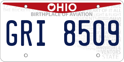 OH license plate GRI8509