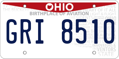 OH license plate GRI8510