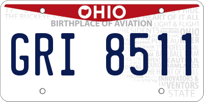 OH license plate GRI8511